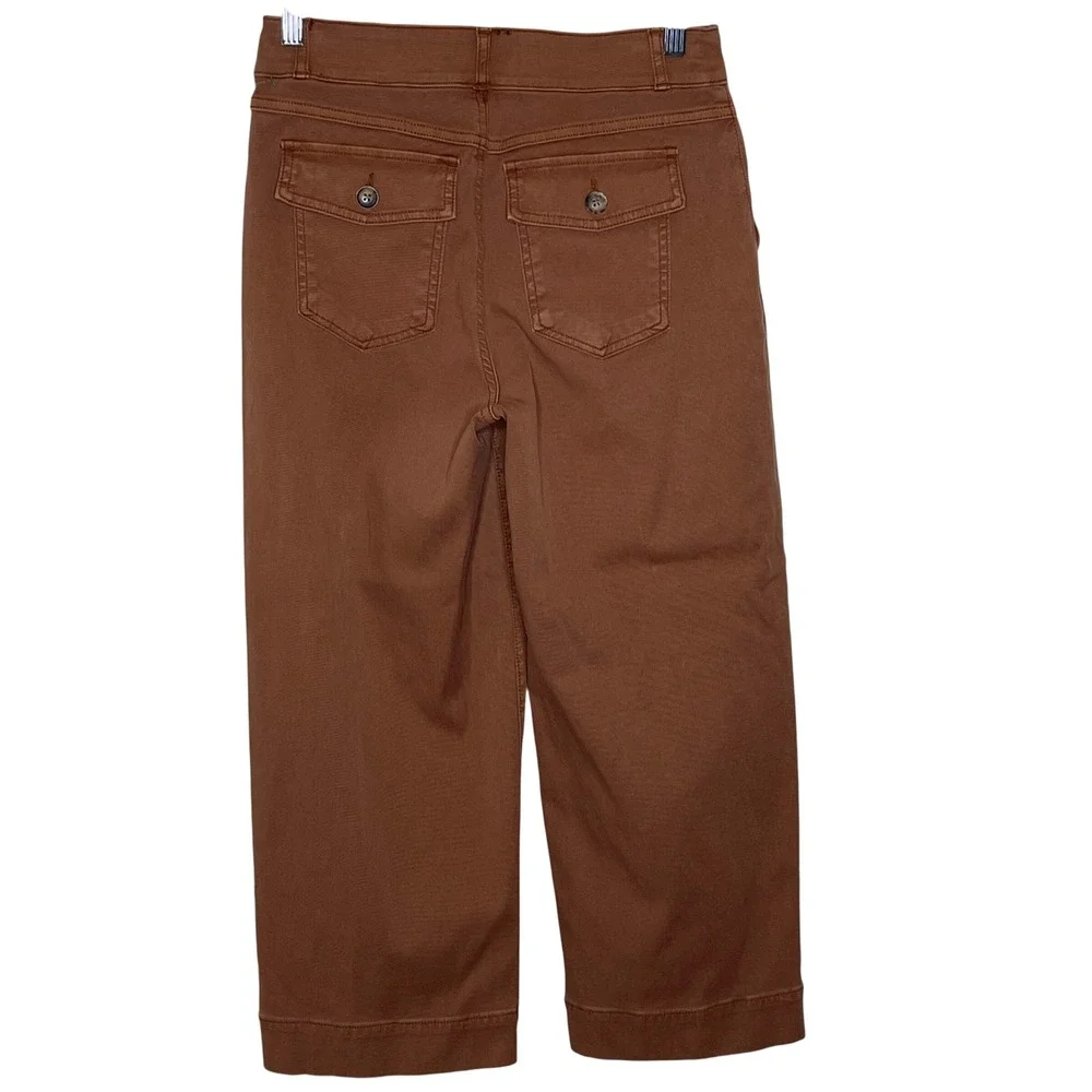 SPANX Women's Wide Leg Cropped‎ Pants  Sailor Style Pockets Career Casual